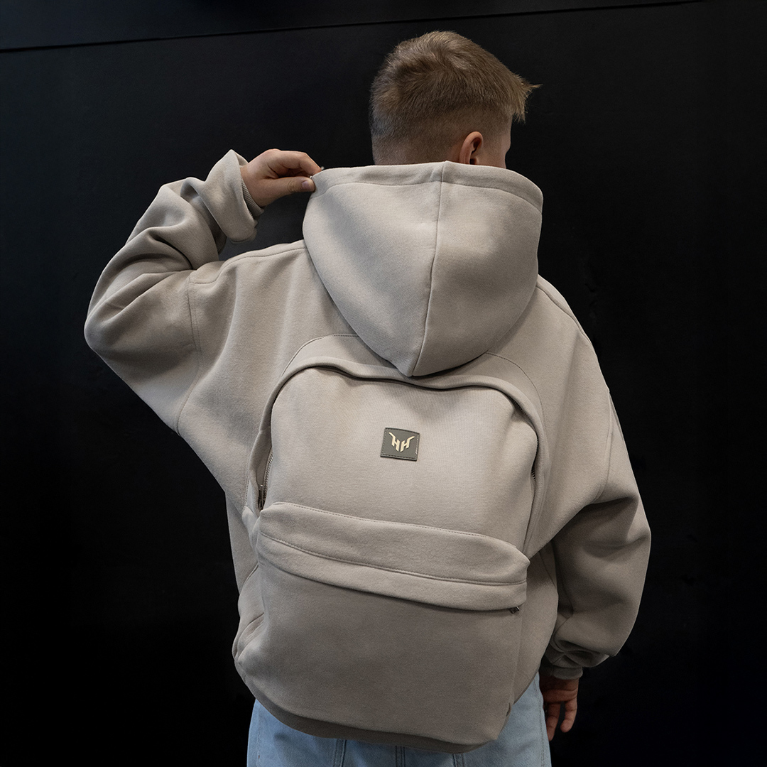 Backpack Hoodie Fly &ndash; Stone Grey
